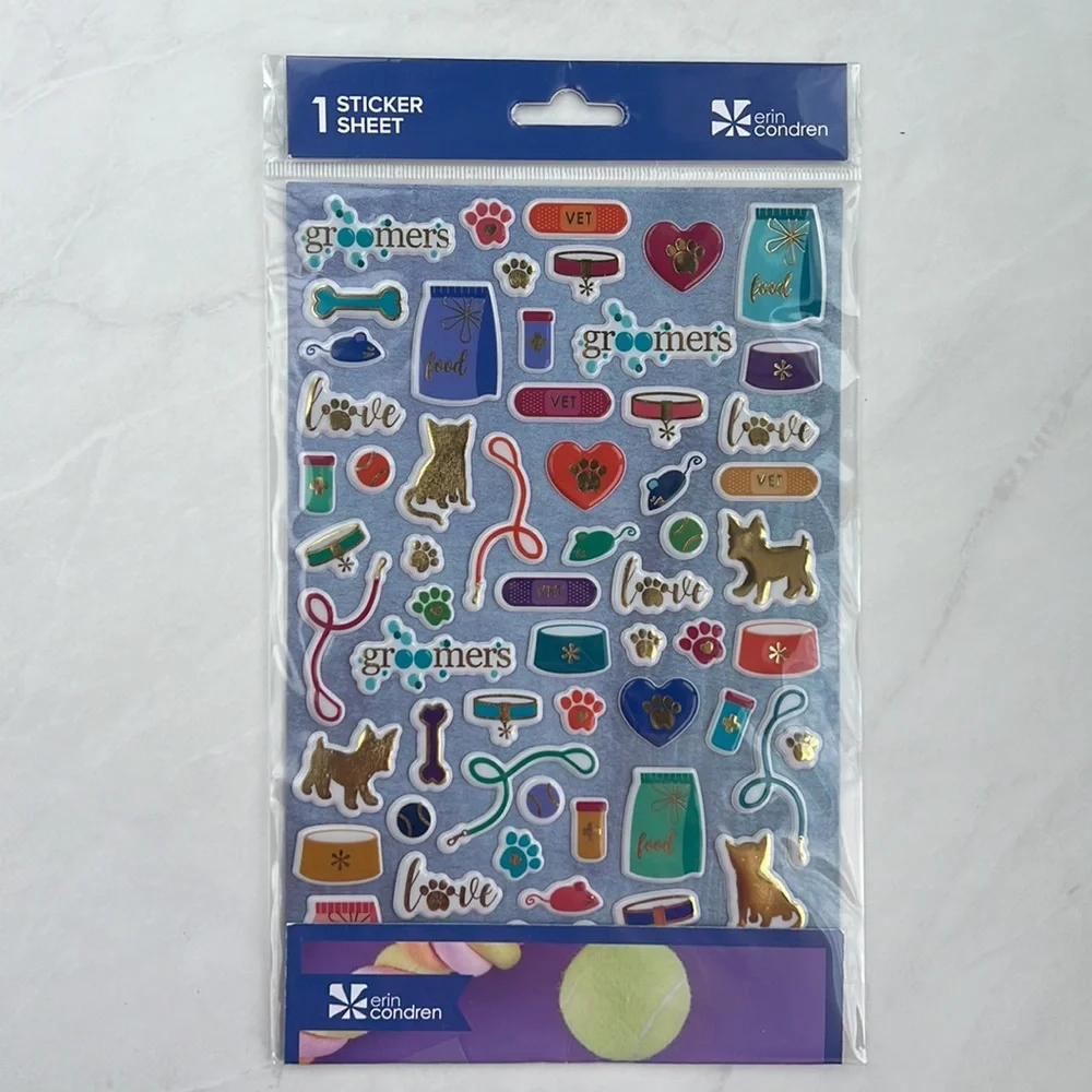 NWT Erin Condren Puffy Puppy Dog Stickers